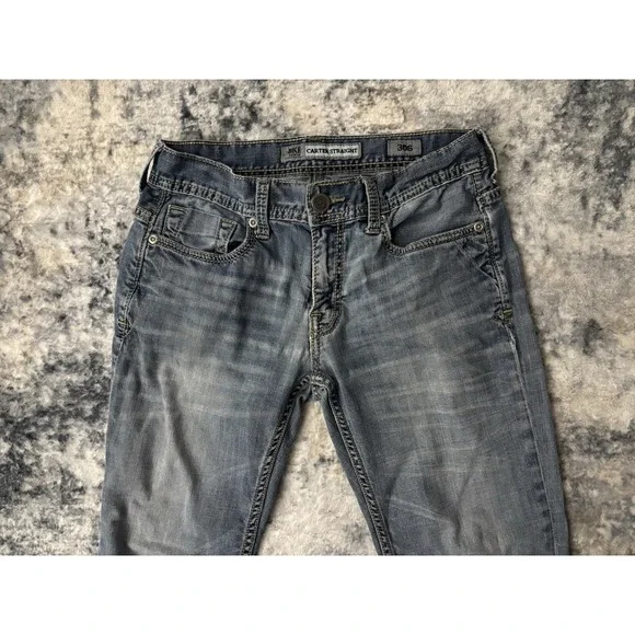 BKE Carter‎ Straight Size 30S Mens Distressed Denim Blue Jeans 31" Inseam Buckle - Picture 2 of 16